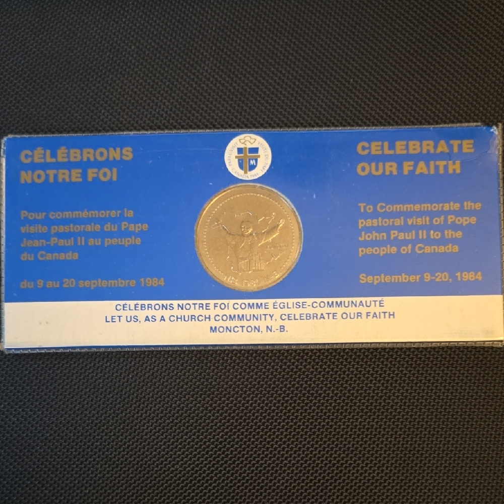 Commemorative Coin with Blue and Gold Card